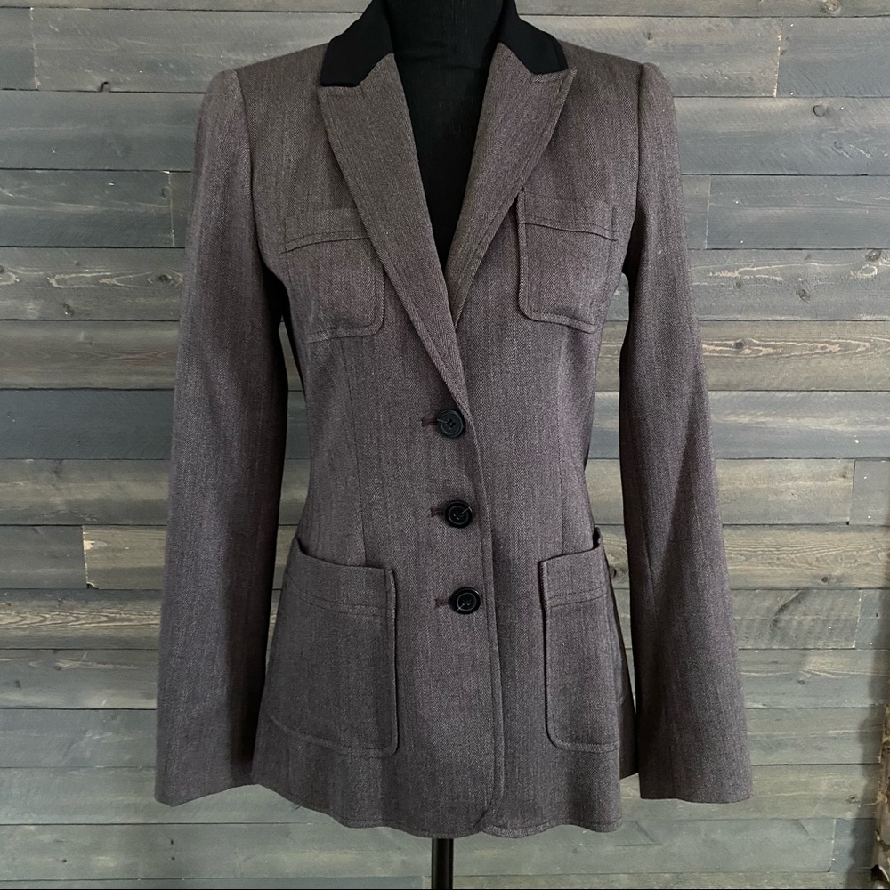 BCBG Pairs charcoal Gray and black blazer